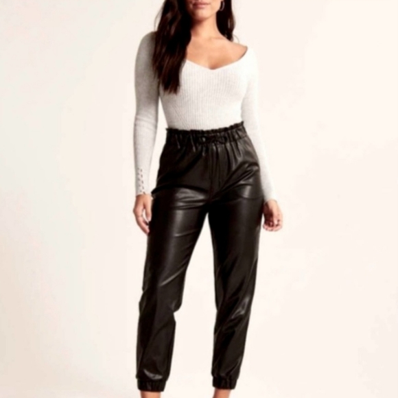 Abercrombie & Fitch Pants - ❤️ NWOT! ABERCROMBIE & FITCH HIGH RISE VEGAN LEATHER JOGGERS/PANTS, MEDIUM